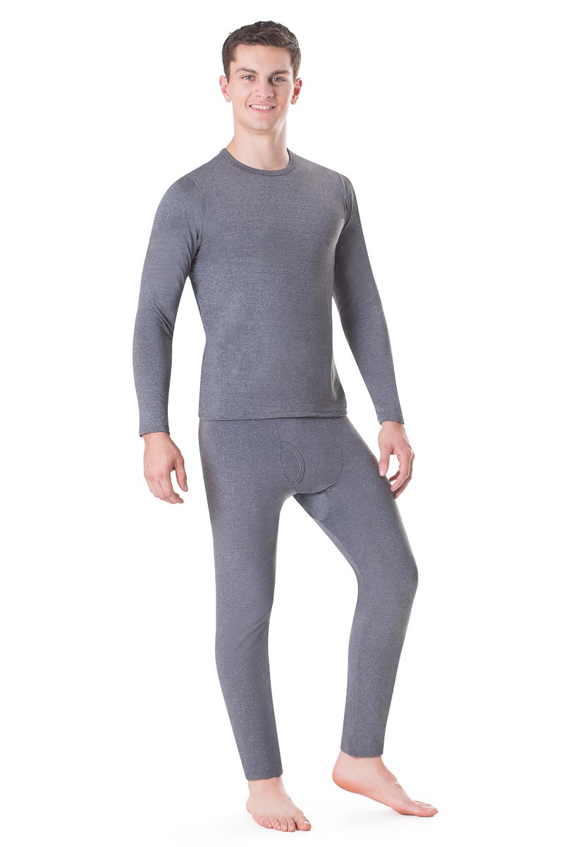Rocky Thermal Underwear Men Long Johns Men Thermal Underwear Thermals Mens Base Layer Mens Thermals Top and Bottom Set (Melange Grey, X-Large, Standard Weight - 185 GSM, One Pack) - Image 1